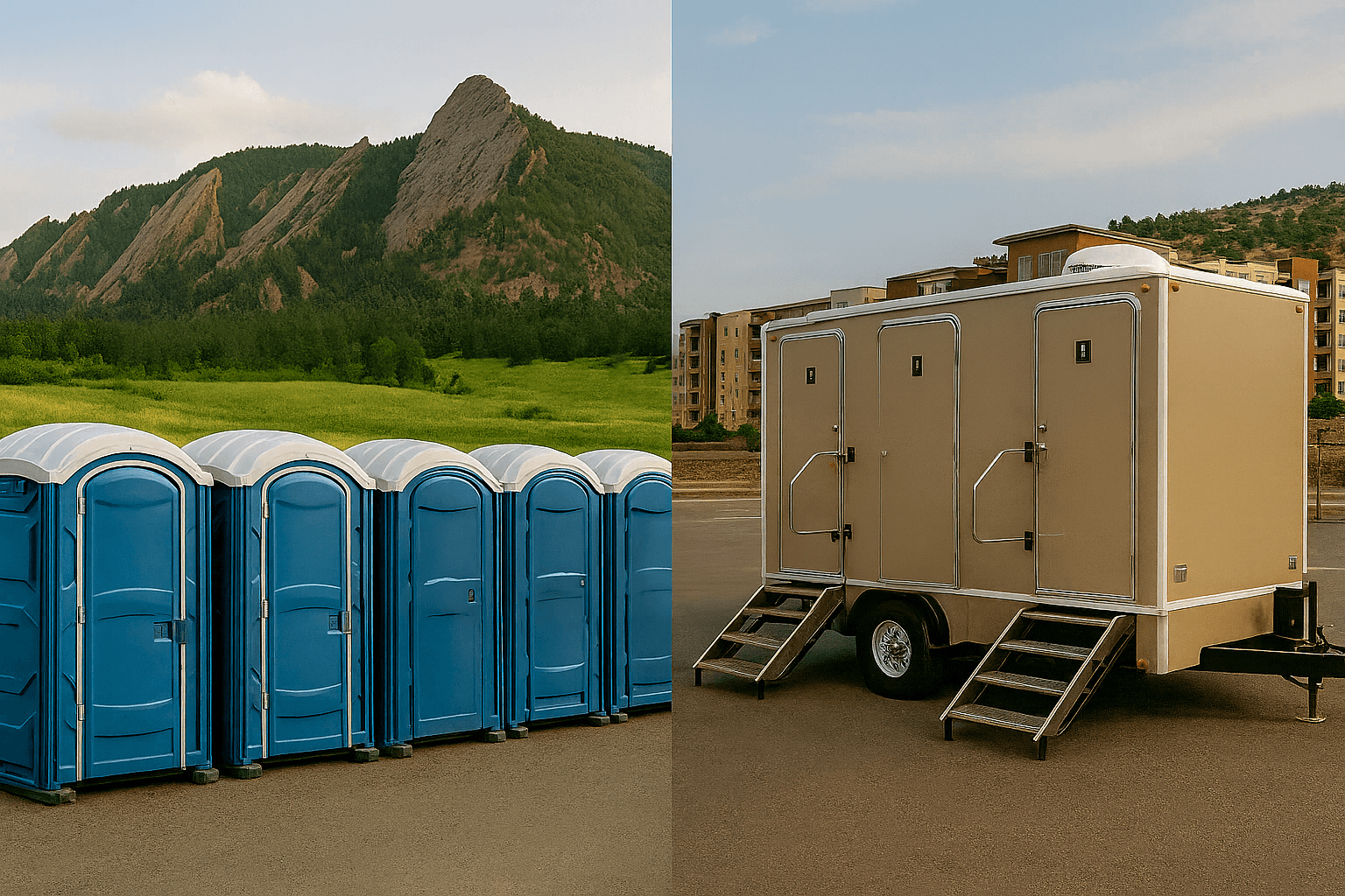 Porta potty rentals on a Colorado construction site