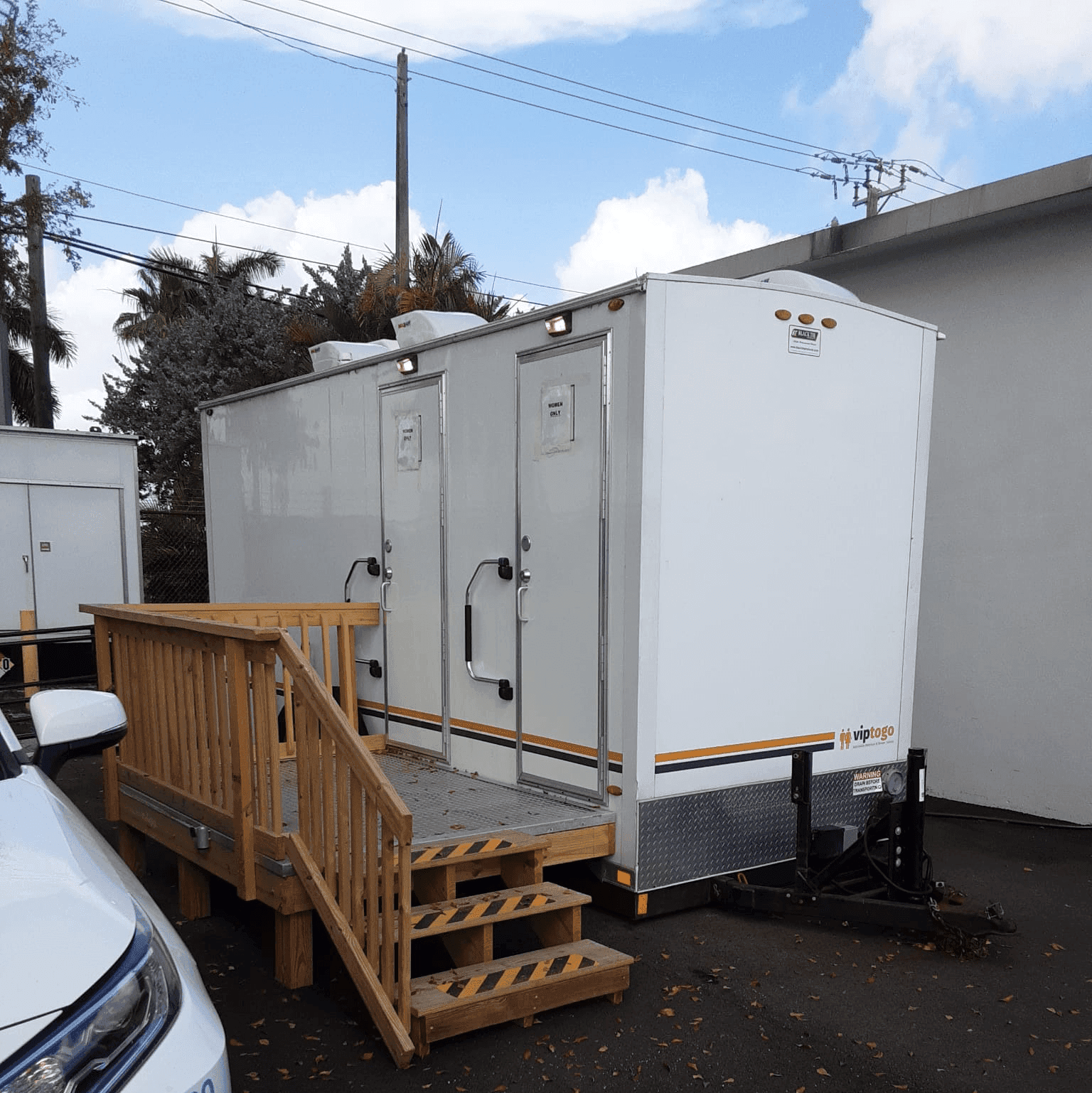 VIP restroom trailer rental at a Colorado mountain event