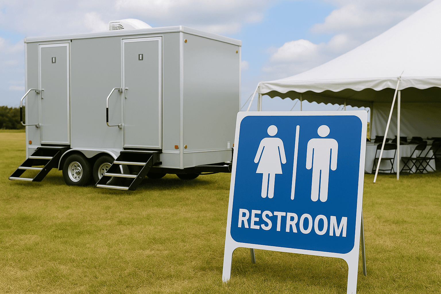 Portable toilet rentals at an outdoor event festival — event porta potty rental