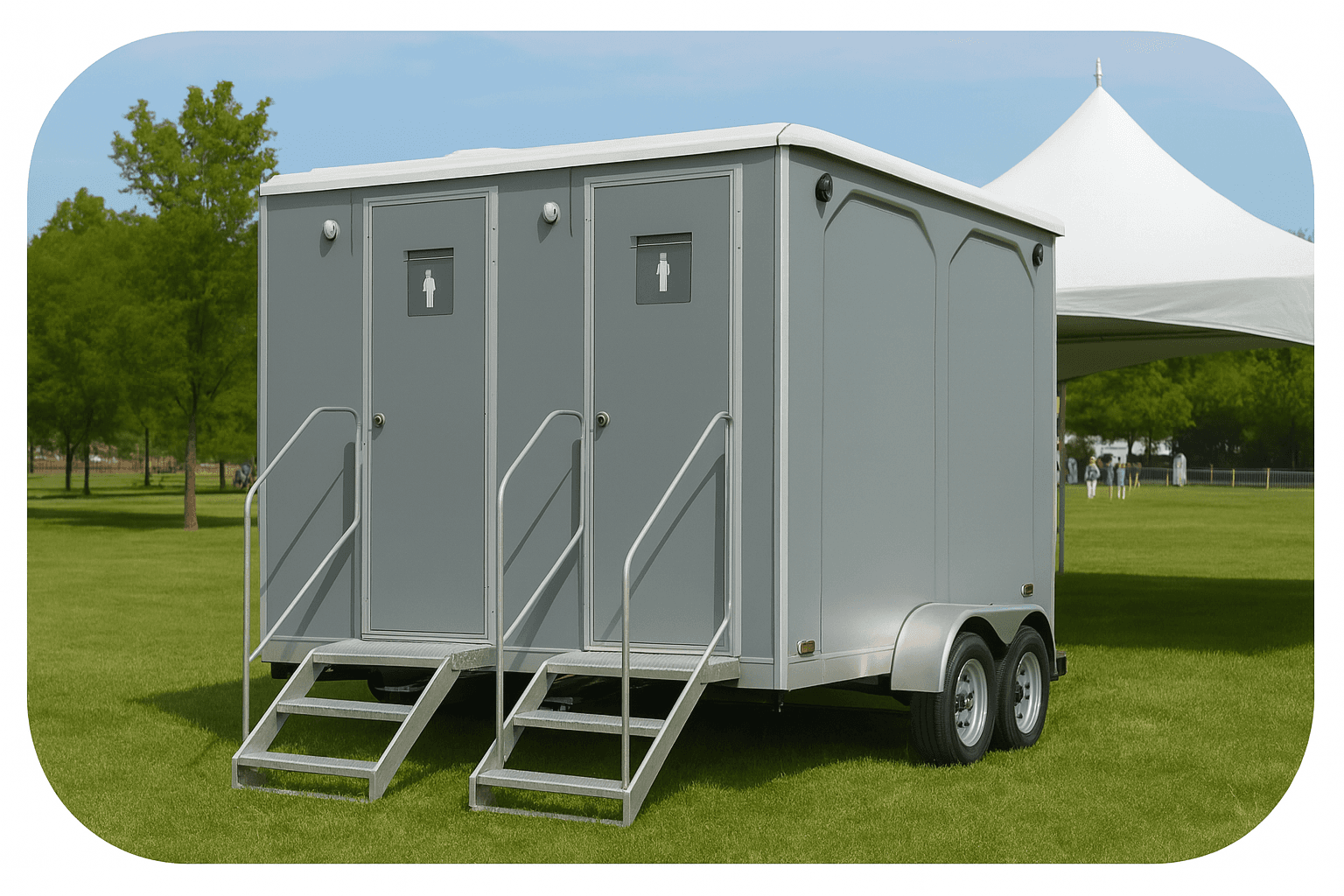 Portable bathroom rental units for events and job sites